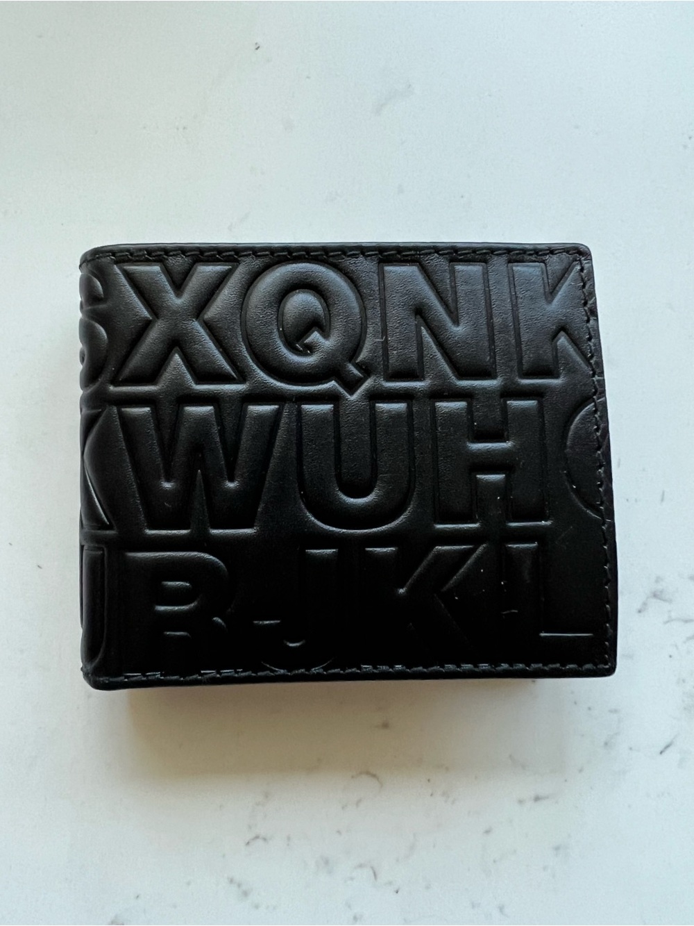Comme des Garcons Black Embossed Leather Wallet